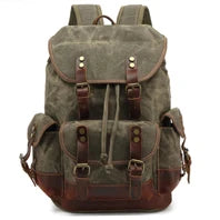 Vintage Crazy Horse Echtes Leder Rucksack Männer Leder Bagpack Klettern Rucksack männlichen Große Wandern Rucksack M814.