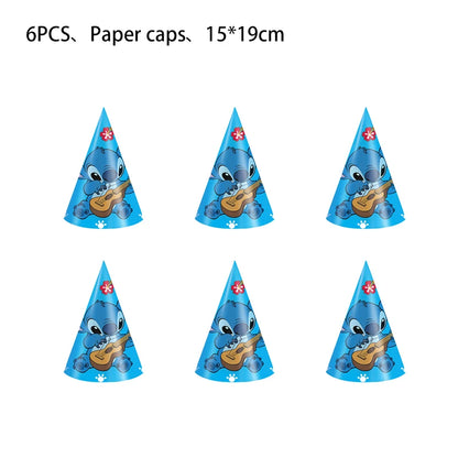 Stitch Party Supplies für Kinder Lilo und Stitch Geburtstag Party Dekorationen Luftballons Banner Tischdecke Hintergrund Geschirr
