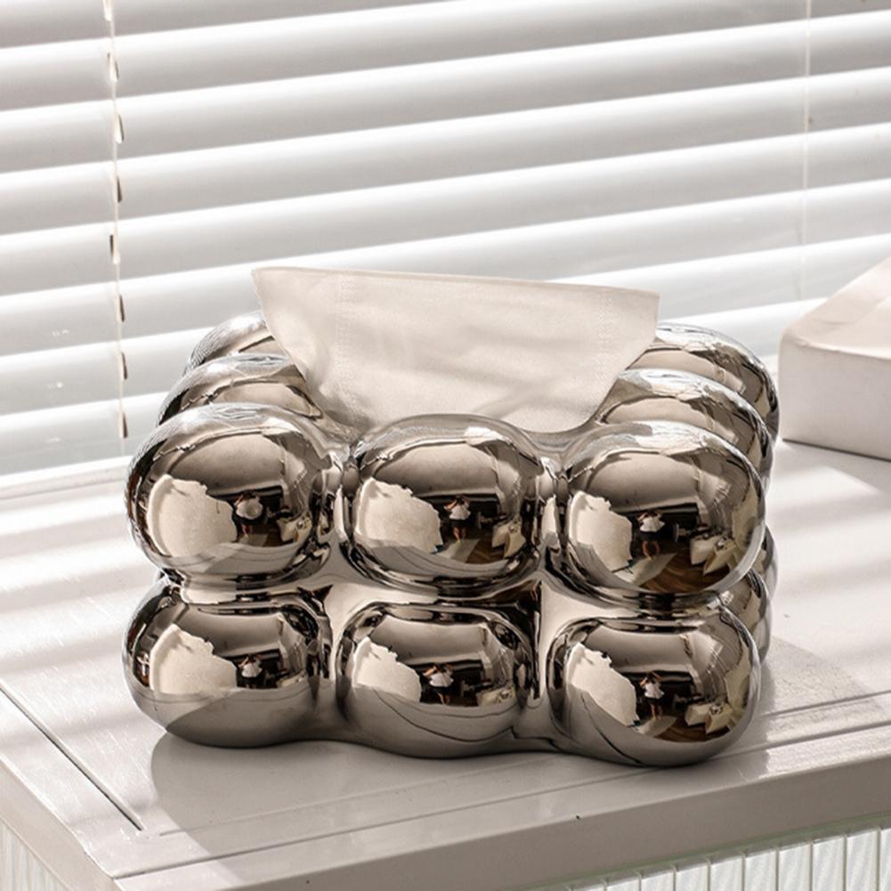 Luxury Tissue Boxes Marshmallow Ceramic Tissue Box Cream Tissue Holder Cover Napkin Holder Storage Box Home Living Room Decor.