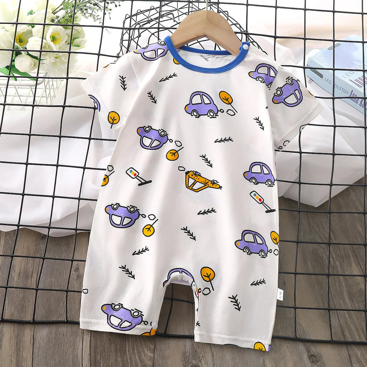 Neugeborenen Sommer Baby Junge Mädchen Cartoon Kurzarm Spielanzug-bodysuit Overall Overall Einem Stück Outfit Kleidung.