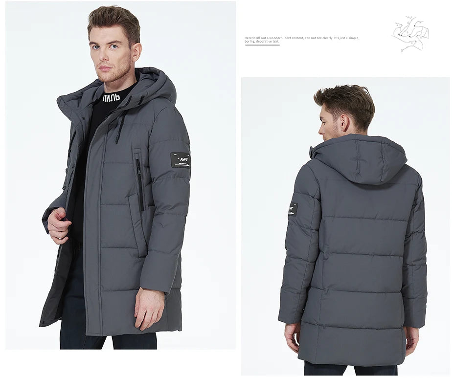 ICEbear 2023 winter jackets for men casual cotton coat mid-length Puffer parkas MWD3061D