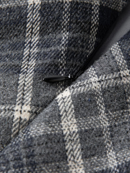 FSLE Autumn Party Skirt High Waist Retro Plaid Knit WoolShort Skirt For Women 2025 Fall Winter New Arrival Y2K Mini A-line Skirt