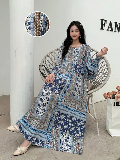 Kleid Frauen Kleidung plus Größe Frühling Sommer böhmischen Strand koreanischen Stil Blumen Vintage Vestidos Robe lose Kleider übergroß