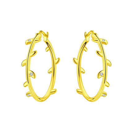 Original 2025 S925 Sterling Silver Zircon 18K Gold Lining Vintage Hoop Earrings for Women Birthday Party Wedding Gift Jewellery