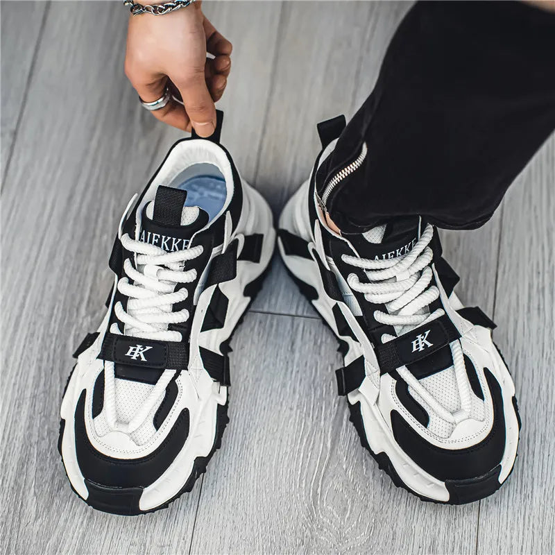 Thick Sole Four Seasons Sports Shoes Man 2024 Trend Spring Hot Sale Men's Casual Fashion Comfortable Outdoor Running Sneakers 44.