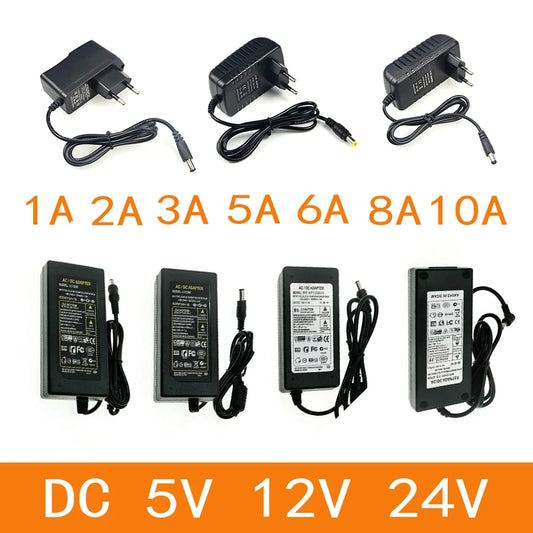 Power Supply Adapter 220V AC DC 5V 6V 8V 9V 10V 12V 13V 15V 24V Universal Charger 1A 2A 3A 5A 6A 8A 10A EU US For LED Driver.