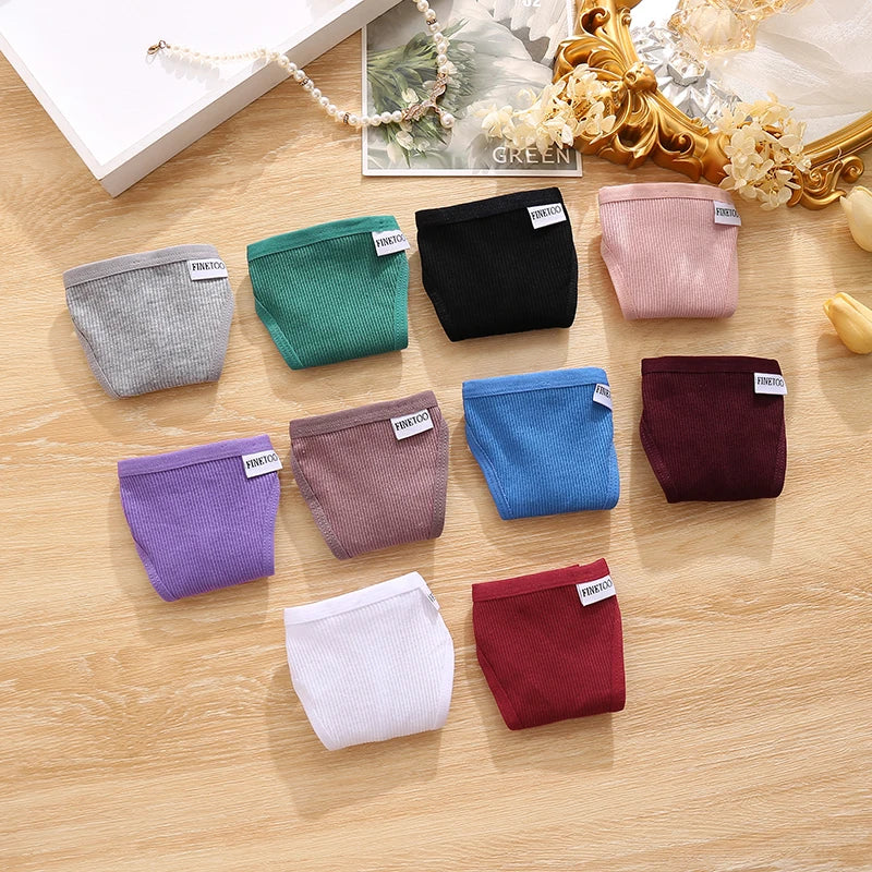 7Pcs/Set Women’s Sexy Panties Seamless Cotton Low Rise Thongs Fashion Solid Color Soft Breathable Underwear Female Cozy G-string.