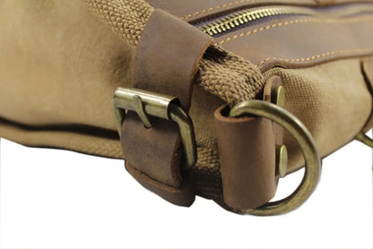 Vintage Retro militär Leinwand + Leder männer reisetaschen gepäck taschen männer wochenende Tasche Übernachtung duffle taschen tote Freizeit M314 #