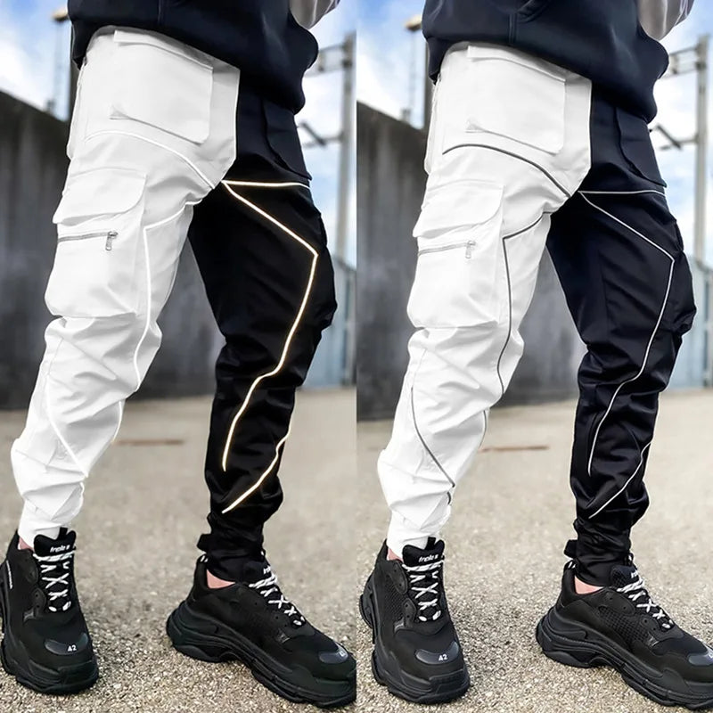 Men's Reflective Cargo Pants 2025 New Hip Hop Casual Joggers Trousers Multi-Pocket Men Sweatpants Streetwear Sports Pant M-3XL.