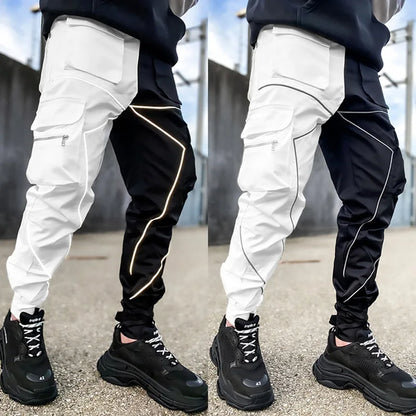 Men's Reflective Cargo Pants 2025 New Hip Hop Casual Joggers Trousers Multi-Pocket Men Sweatpants Streetwear Sports Pant M-3XL.