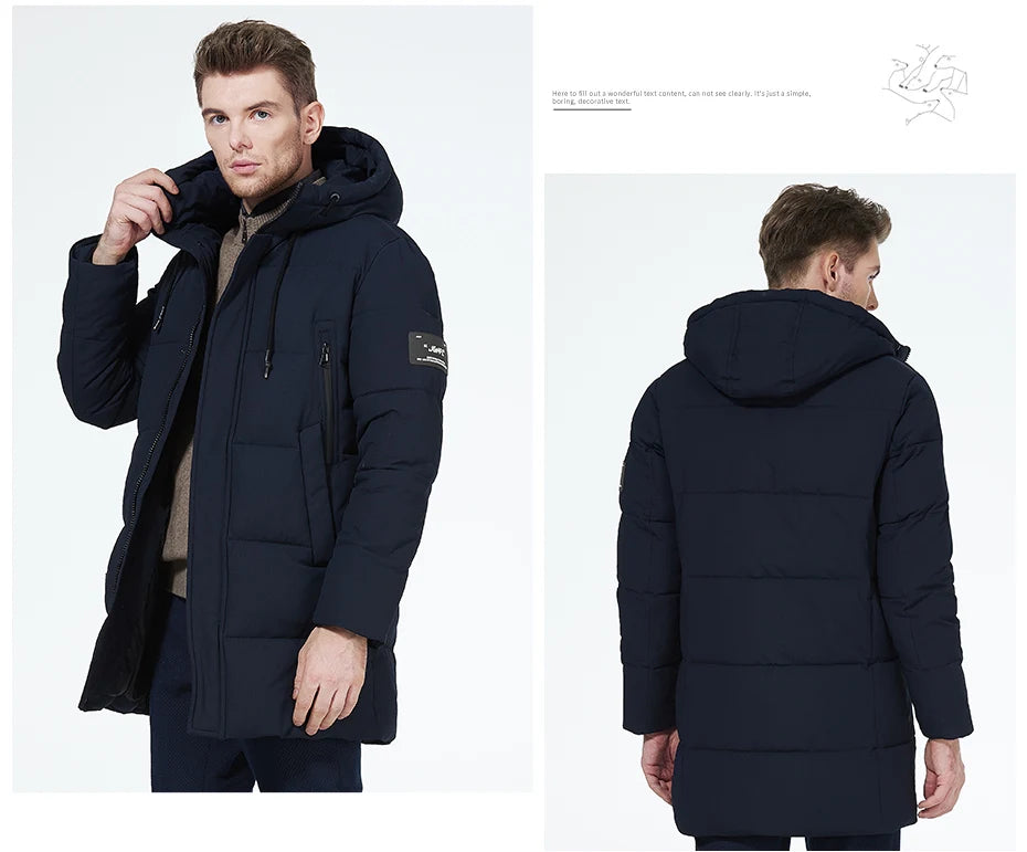 ICEbear 2023 winter jackets for men casual cotton coat mid-length Puffer parkas MWD3061D.