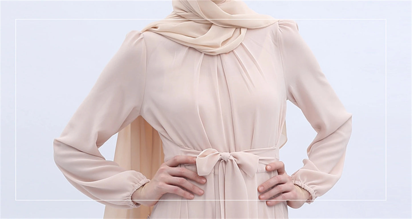 Ramadan Chiffon Abaya Damen Dubai Islamic Prayer Clothes Women Muslim Modest Dress Kebaya Kaftan Robe Vestidos Musulmanes Femme.