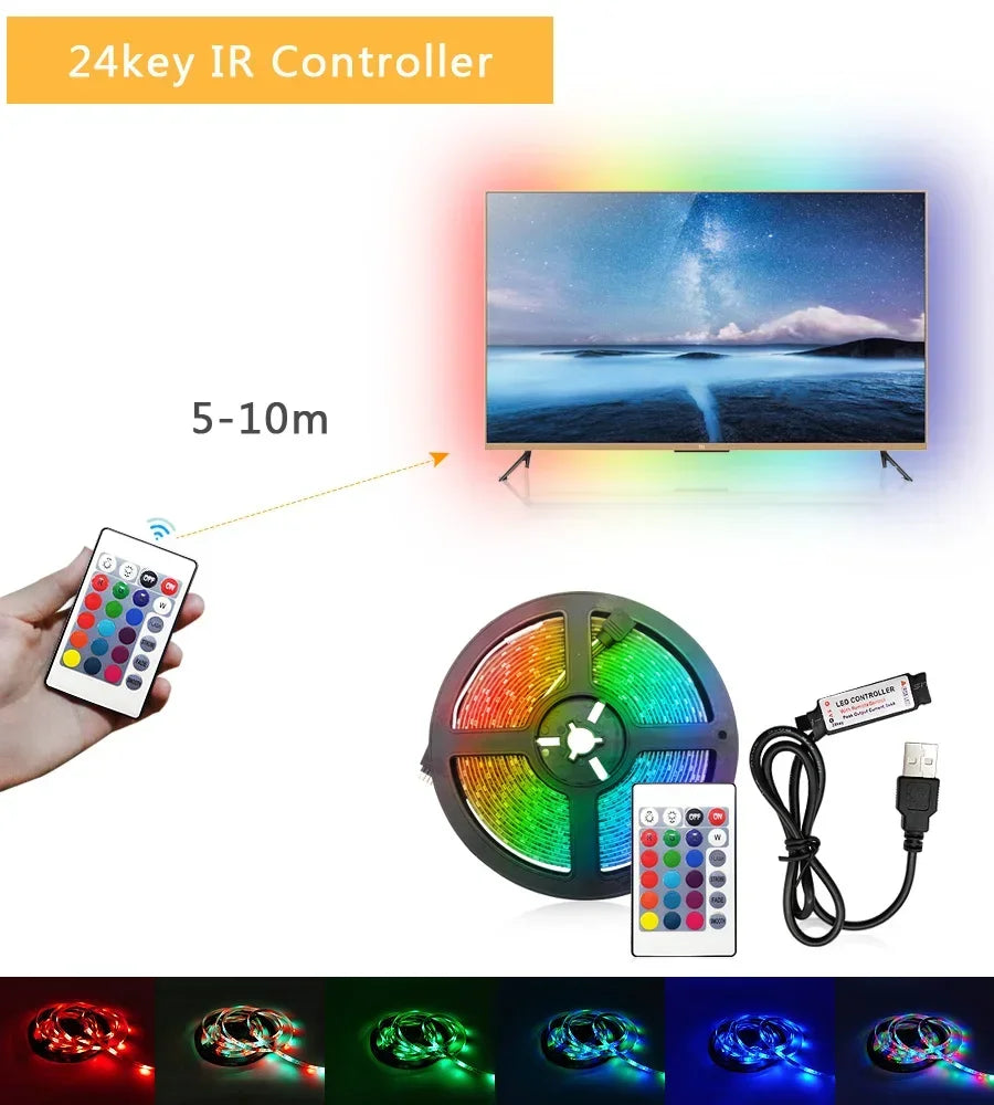 Led-leuchten Für Schlafzimmer Bluetooth Wifi App Fernbedienung Rgb Led Licht Streifen 5050 Rgb USB 5V Led Band tv Hintergrundbeleuchtung Raum Beleuchtung.
