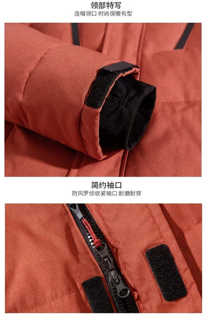 Men White Duck Down Parkas -20 Degree Winter Jacket Men's Thick Warm Snow Parkas Overcoat Windbreaker Hooded Parkas Coat Hombre