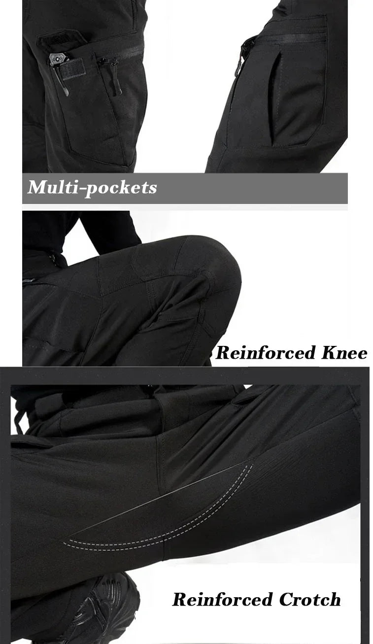 Waterproof Shark Skin Tactical Sets Mens Thicken Fleece New Soft Shell Combat Jackets+windproof Warm Cargo Pant 2 Piece Set.