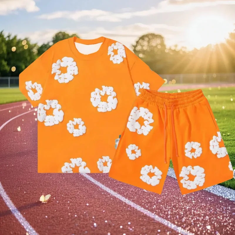 Amerikanische Mode Street Trend Marke Kapok Druck 3 dT-shirt Set Komfortable Atmungsaktive Motorrad Schnell Trocknend 2025, Neue Modus.