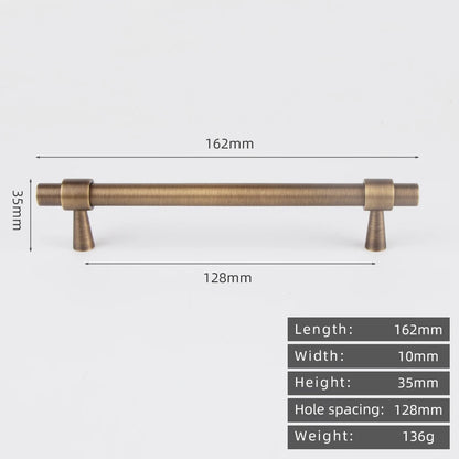 KEDLO Solid Brass Brushed Antique Brass Bronze 500mm Pull Drawer Knobs T Bar Kitchen Cabinet Handle