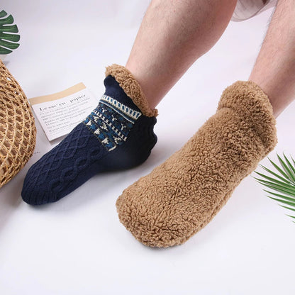 1 Pair Warm Winter Non-slip Floor Socks Women Men Snow Socks Sleep Carpet Socks Slippers Comfortable Soft Non-slip Yoga Socks.