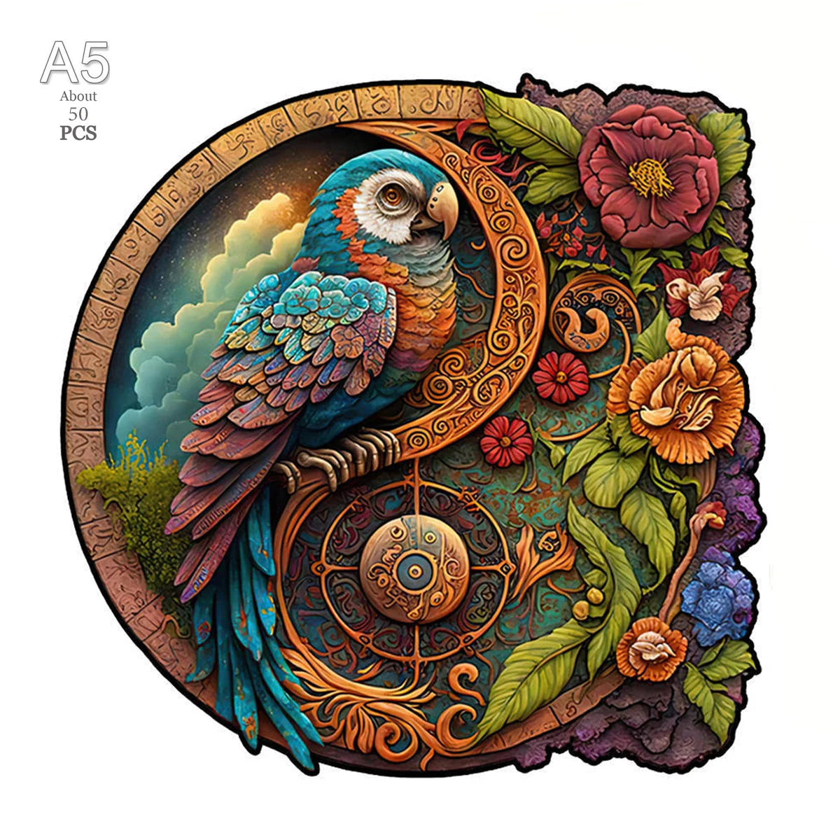 Wooden Animal Jigsaw Puzzle for Adults Kids Toy Circular Puzzle Puzzles Set Birthday Gift Brain Teaser Family Interactive Game