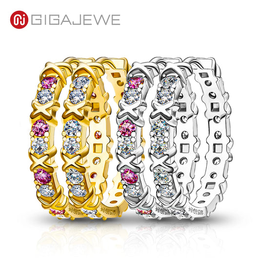 GIGAJEWE Moissanite D Nova Pink Color VVS1 Total 1.92ct 925 Silver Earring 18K Gold Plated Diamond Test Passed Jewelry Girl Gift.