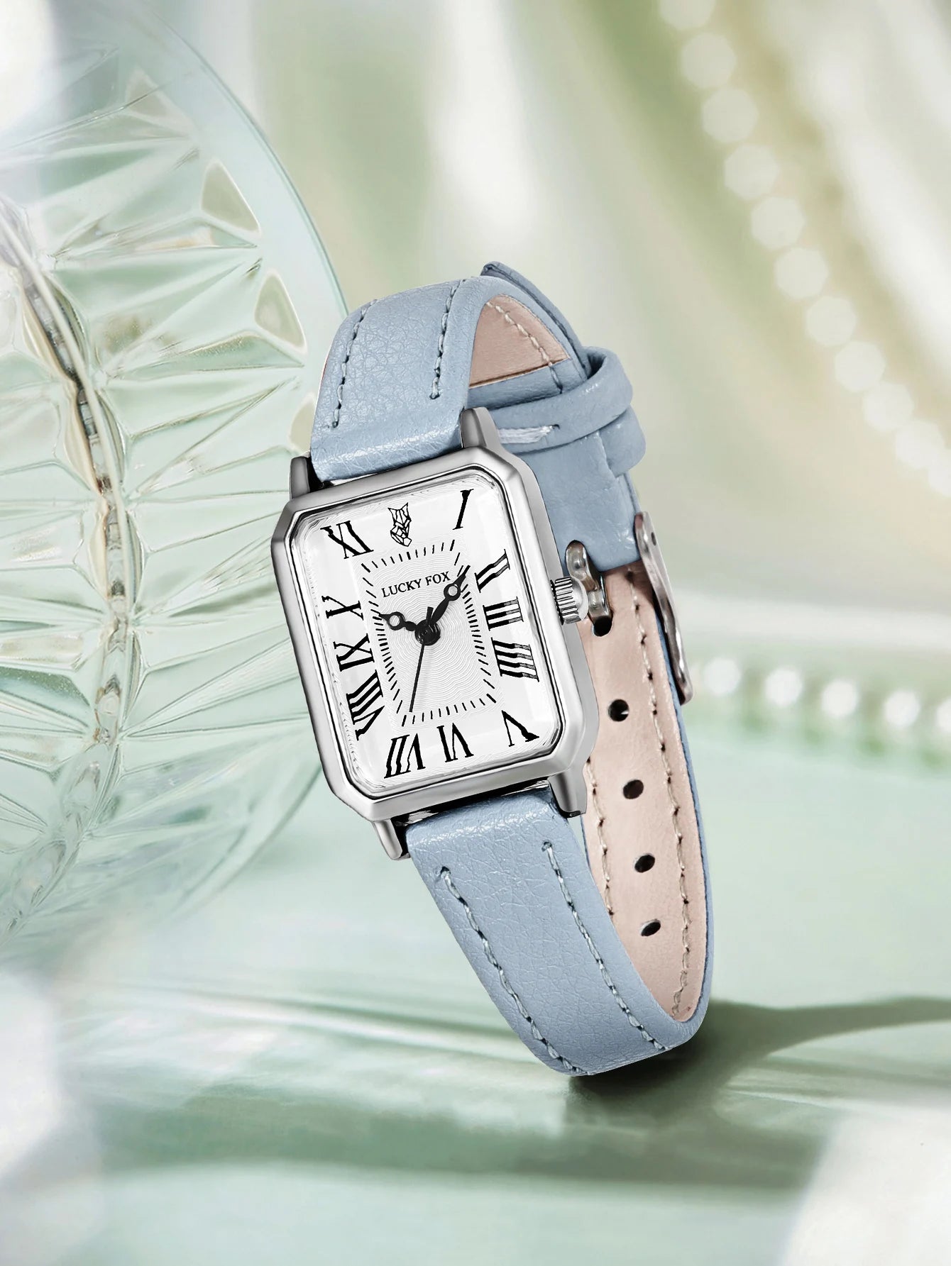 Fashion Rectangle Quartz Wrist Watch for Women Luxury Brand Roman Dial Leather Strap  Ladies Watches Clock