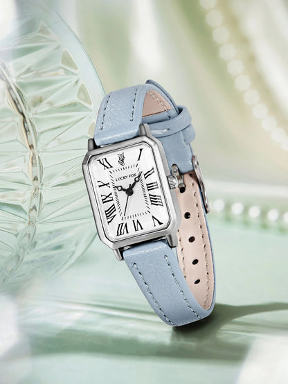 Fashion Rectangle Quartz Wrist Watch for Women Luxury Brand Roman Dial Leather Strap  Ladies Watches Clock
