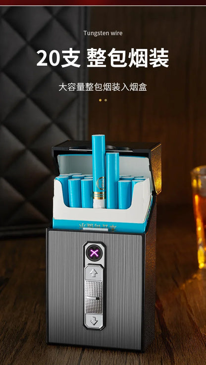 20 Whole Pack Cigarettes Dual Arc USB Charging Lighter Outdoor Moisture-proof And Waterproof 2 in 1 Electronic Lighters Smoking.