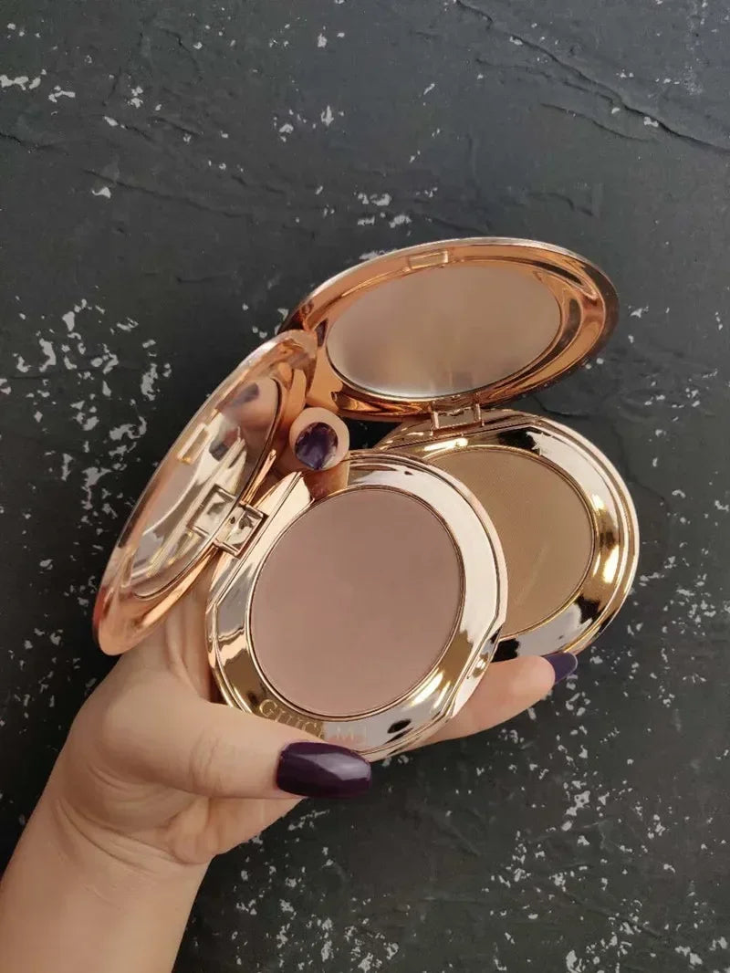 Contour Palette with Mirror Shadow Powder Bronzer Three-Dimensional Nose Shadow Repair Powder Facial Concealer Cosmetics Makeup.