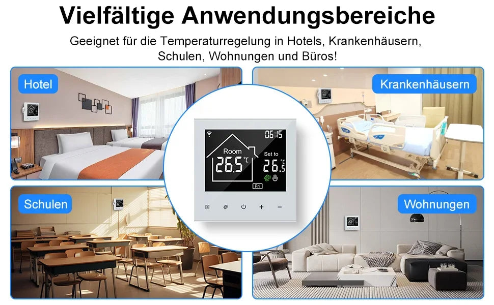 CONENTOOL WiFi Electric Thermostat 16A Floor Heating Smart Home with Alexa Tuya Google Digital Temperature Controller App Remote.