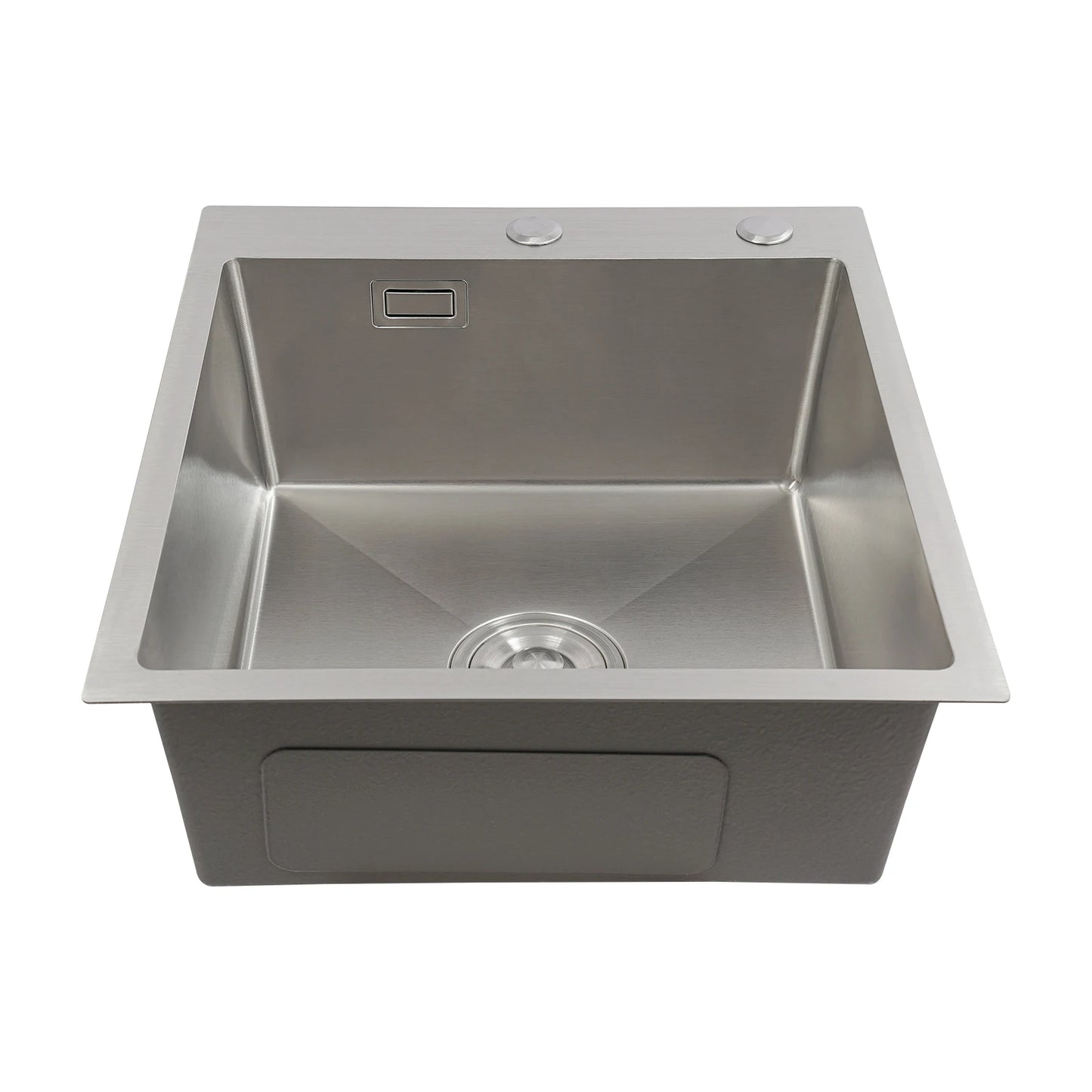 Edelstahlspüle, 45 x 50 cm, moderne Küchenspüle, Küchenspüle mit Abflussrohr, X-förmige Wassergleitungsleitung