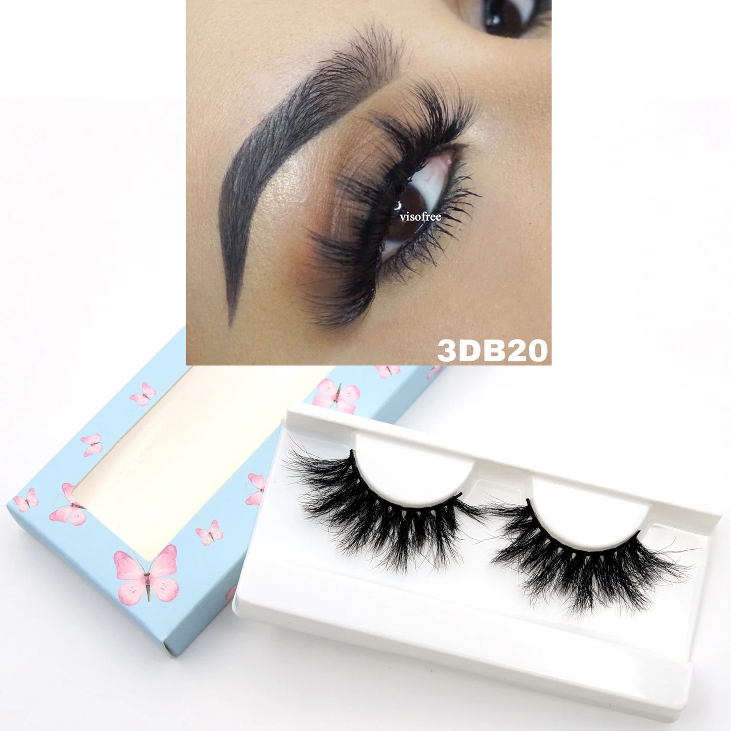 Visofree Eyelashes 3D Mink Eyelashes Long Lasting Mink Lashes Natural Dramatic Volume Eyelashes Extension False Eyelashes D08