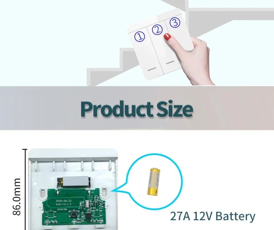 Drahtlose RF433MHz Fernbedienung Smart Switch 110V 220V 10A Relais Empfänger Wand Panel Schalter Led Lampe Fan EIN/AUS Licht Schalter.