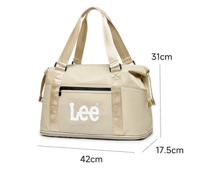 LEE Expandable Large Capacity Luggage Travel Handbag Women Sports Fitness Gym Yoga Bag Waterproof Dry Wet Pocket Duffel Bag