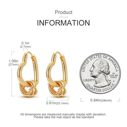 925 Sterling Silver Gold Color Circular Hoop Earrings Golden Earring Fit Original Charms Diy Fine Jewelry For Fashion Women.