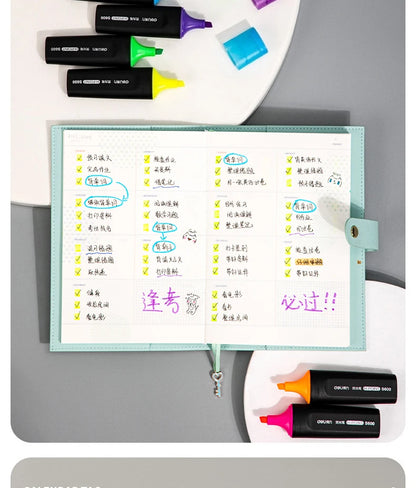 Deli 10-teiliges Textmarker-Set, große Kapazität, Meißelspitze, Bonbonfarben-Marker, Studenten-Briefpapier, Schulbedarf.