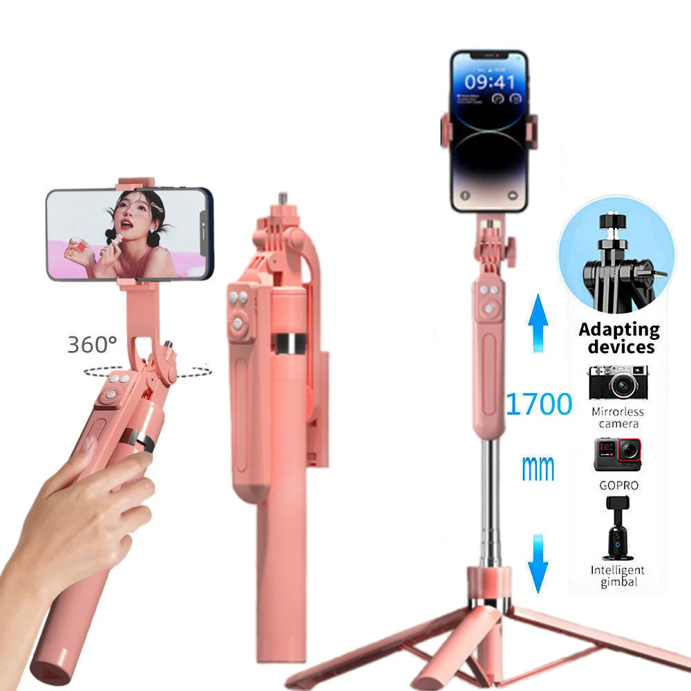 FANGTUOSI New Long Selfie Stick Tripod for Smartphone Live, Tripods Stand with Wireless Bluetooth shutter For Phone Camera Vlog.