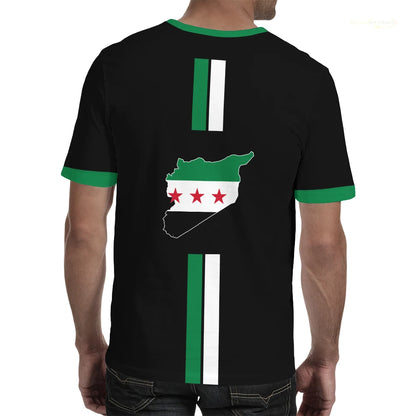 Syria Football T-Shirt Summer Sports Breathable Quick-drying Men's Tops Syrian Flag Map Print Short Sleeve Jersey Kid's Clothes.