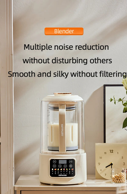 1.5L Soybean Milk Machine Wall Breaking Machine with Soundproof Cover Multifunctional Fruit Vegetable Juicer Automatic Blender.