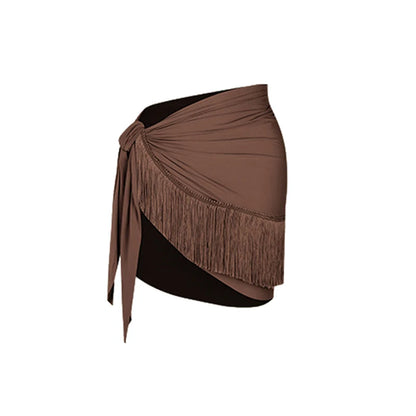 Off Shoulder Latin Dance Tops Fringe Skirt Women ZYM Latin Dance Clothes Competition Dress Club Rumba Samba Practice Wear V22221