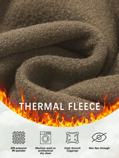 Superweiche, mit Fleece gefütterte Leggings für Damen, Workout, Yoga, Laufen, Thermo-Warmhose für kalten Winter