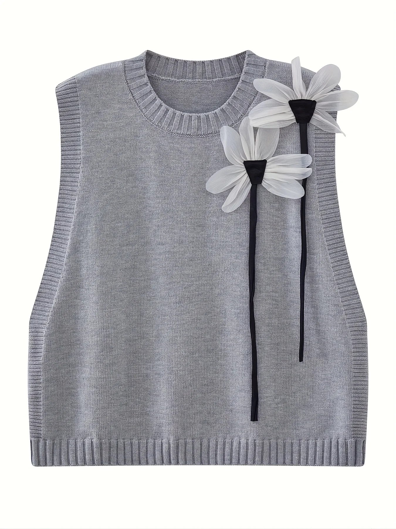 Herbst Winter Elegante Strickwaren 3-teiliges Damen-Pullover-Set Schicke weiße graue schwarze Strickjacke mit Schleifendetail Lässige gestrickte Hose mit weitem Bein