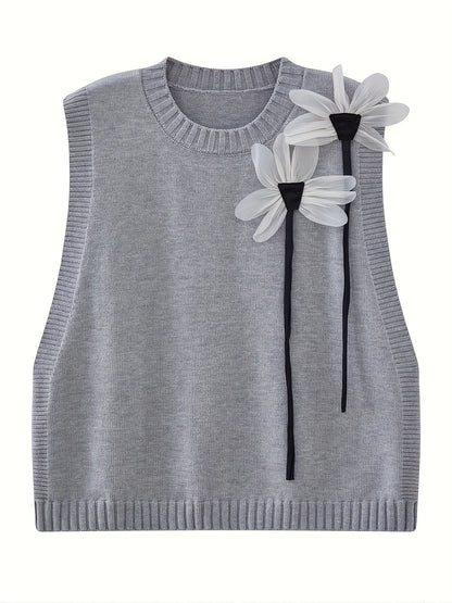 Herbst Winter Elegante Strickwaren 3-teiliges Damen-Pullover-Set Schicke weiße graue schwarze Strickjacke mit Schleifendetail Lässige gestrickte Hose mit weitem Bein