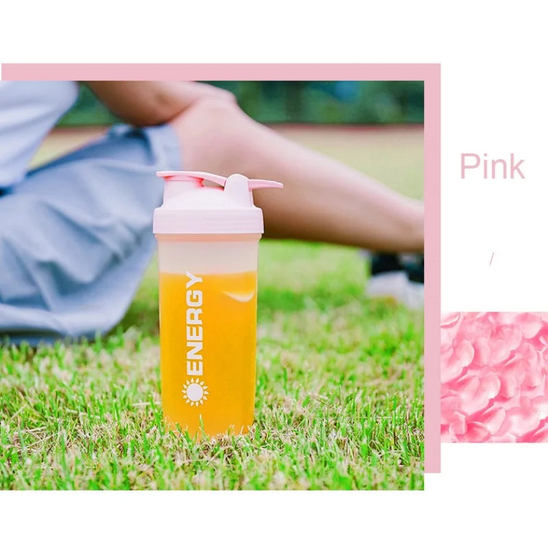 Summer Large-capacity Shaker Cup Outdoor Fitness Milkshake Cup Student Sports Portable Stirring Ball Shock-resistant with Scale.