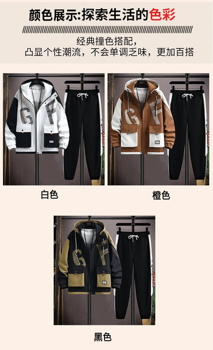 2025 Spring Casual Jackets Sportswear+Pants Men's Sets Korean Style 2 Piece Sets Men Streetwear Fitness Male Tracksuit.