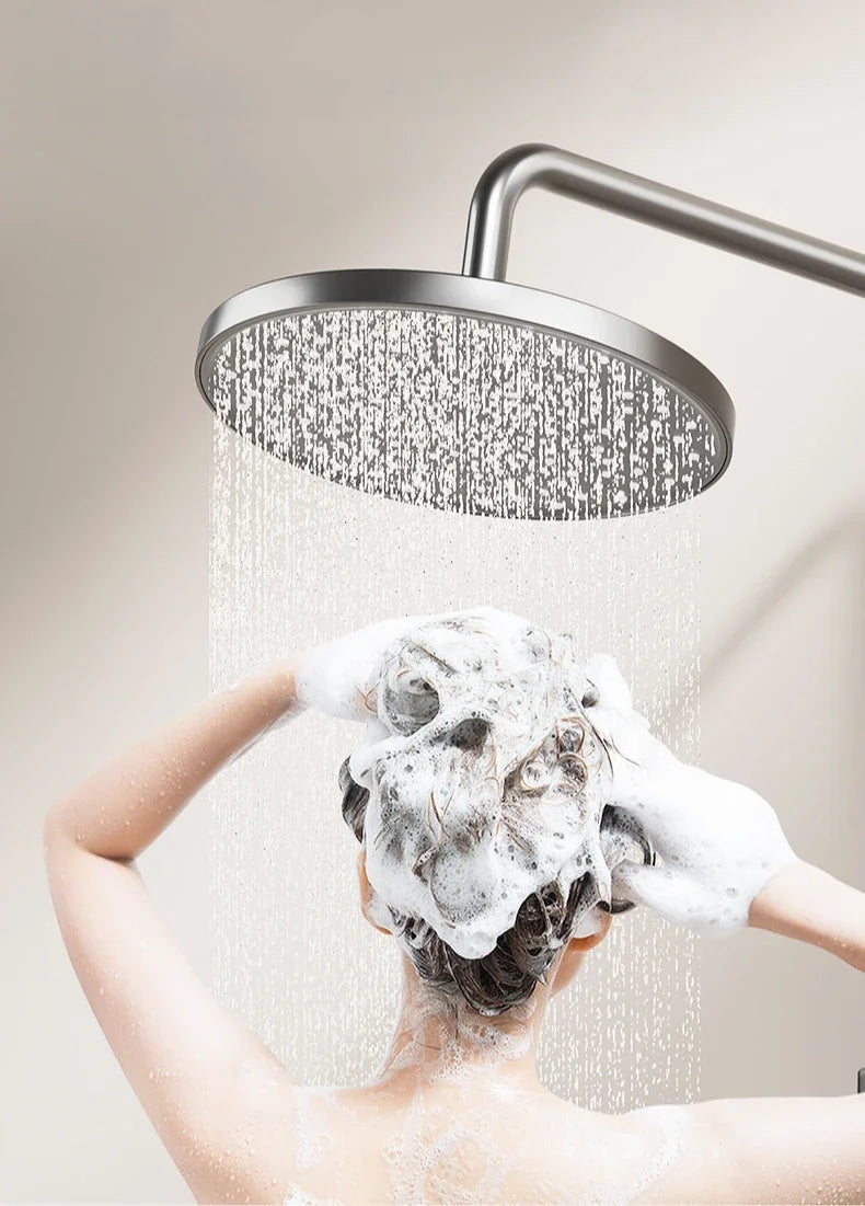 Four Ways Water Outlet Shower System Smart Digital Bathroom Shower Faucet Set Temperature Display Rainlfall Sunflower Shower Set