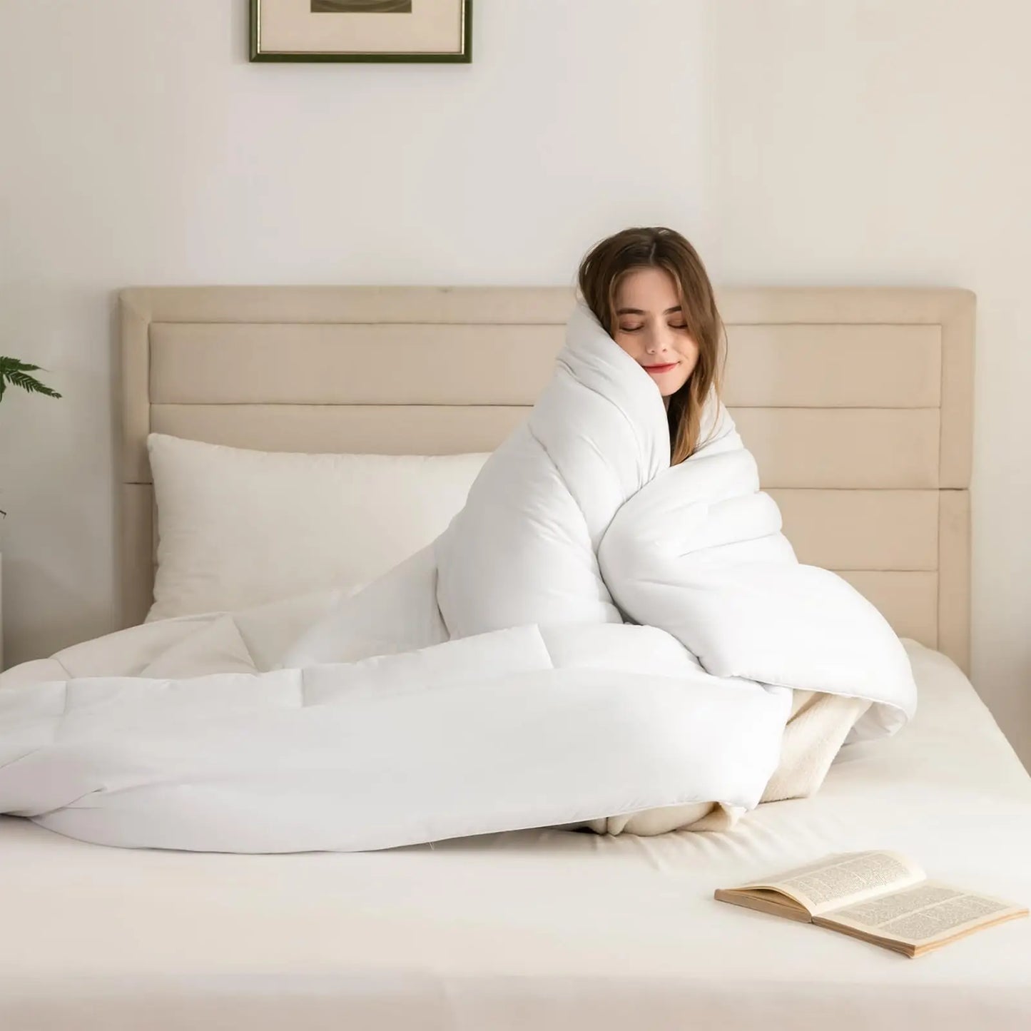 Good Nite Winter 460 GSM Extra Thick Quilt  - et Warm Winter  - et Soft and Cozy Blanket White.