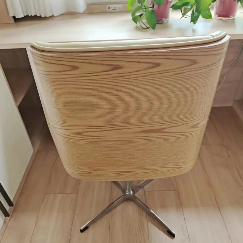 Verstellbarer Schreibtisch aus der Mitte des Jahrhunderts, Chefdrehstuhl, Heimbüro, Möbel, moderner Computer-Arbeitsstuhl, Bugholz-Ledersessel