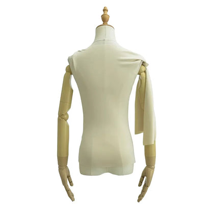 Women Sleek Stretch Knotted Top Fuchsia SLEEVELESS WITH BOAT NECK  ONE-SHOULDER TIE.