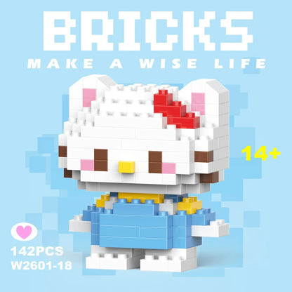 Disney 108 Style Stitch LinaBell Hello Kitty Building Blocks Princess Cartoon Figrues Bricks Children's Assembly Toys Model Gift