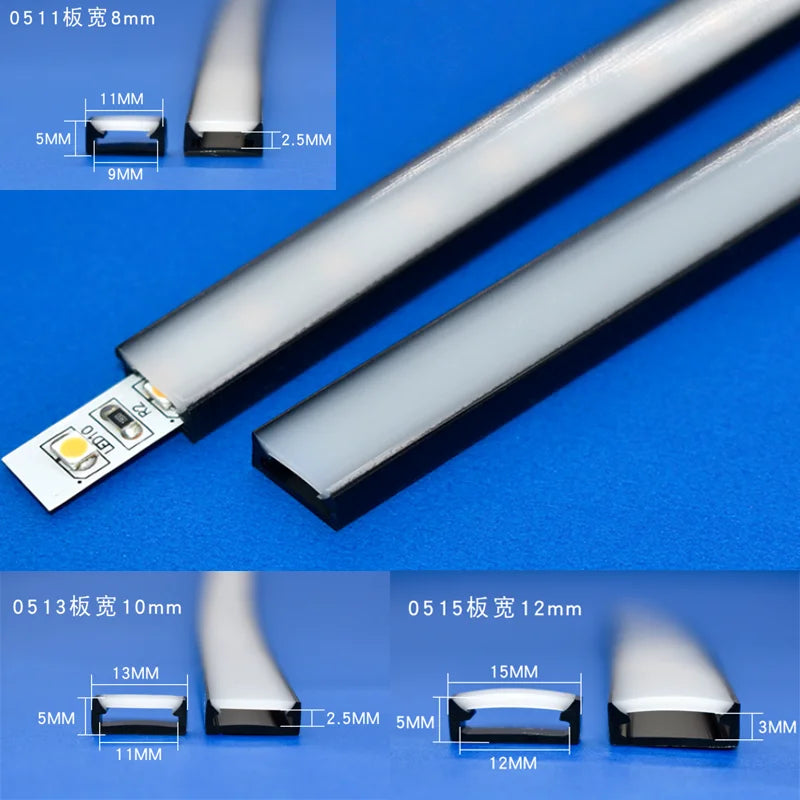 Flexible LED Silicone Neon Tube Protection Cover Transparent Matte Black Milky Silica Gel Channel Diffuser WS2812 WS2811 Strip.